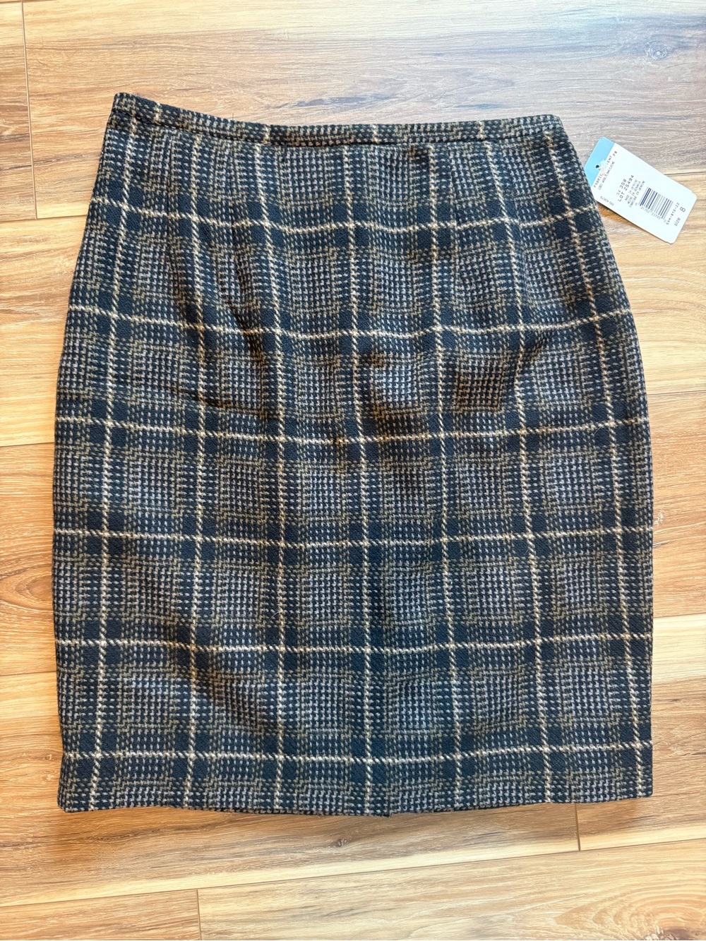 NWT Harve Benard Vintage Wool Plaid Straight Pencil Skirt